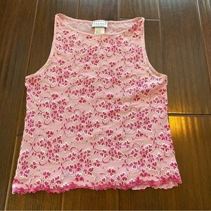 Hennes Pink Floral Tank Top - Juniors Large